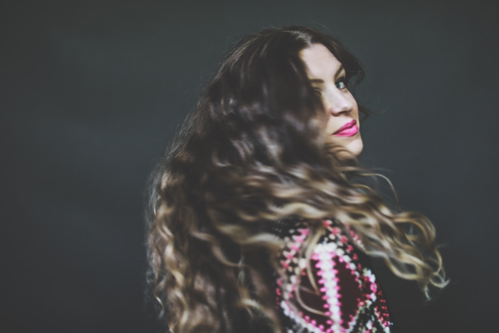 woman in black and red shirt