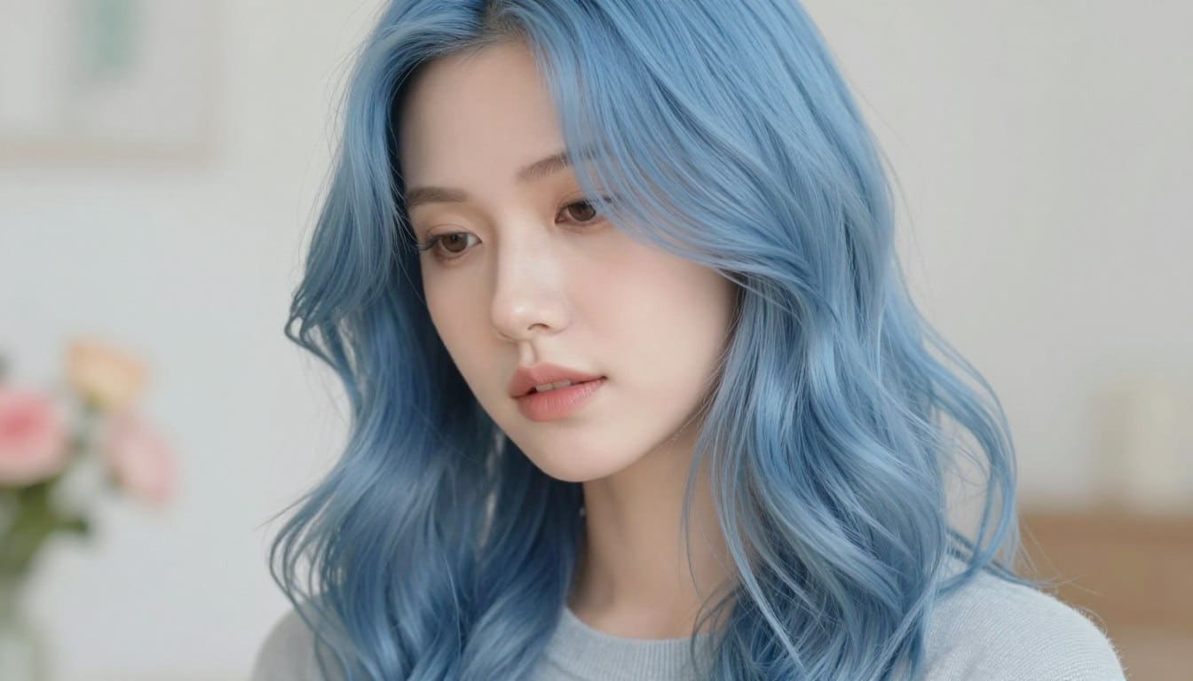 Haarfarbe Taubenblau