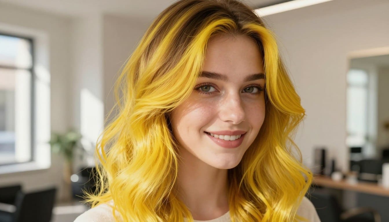 Haarfarbe Yellow Balayage