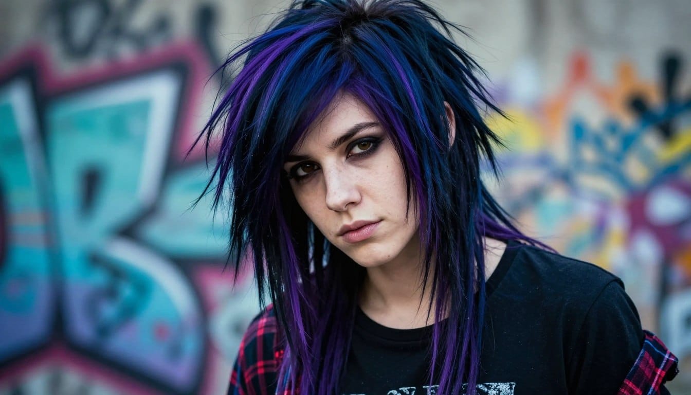 Haarfarben für den Emo Stil dunkle Töne und expressive Ausdrucksformen