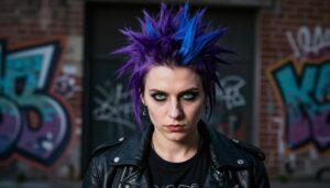 Haarfarben für den Punk Gothic Stil dramatische Farben und rebellischer Ausdruck