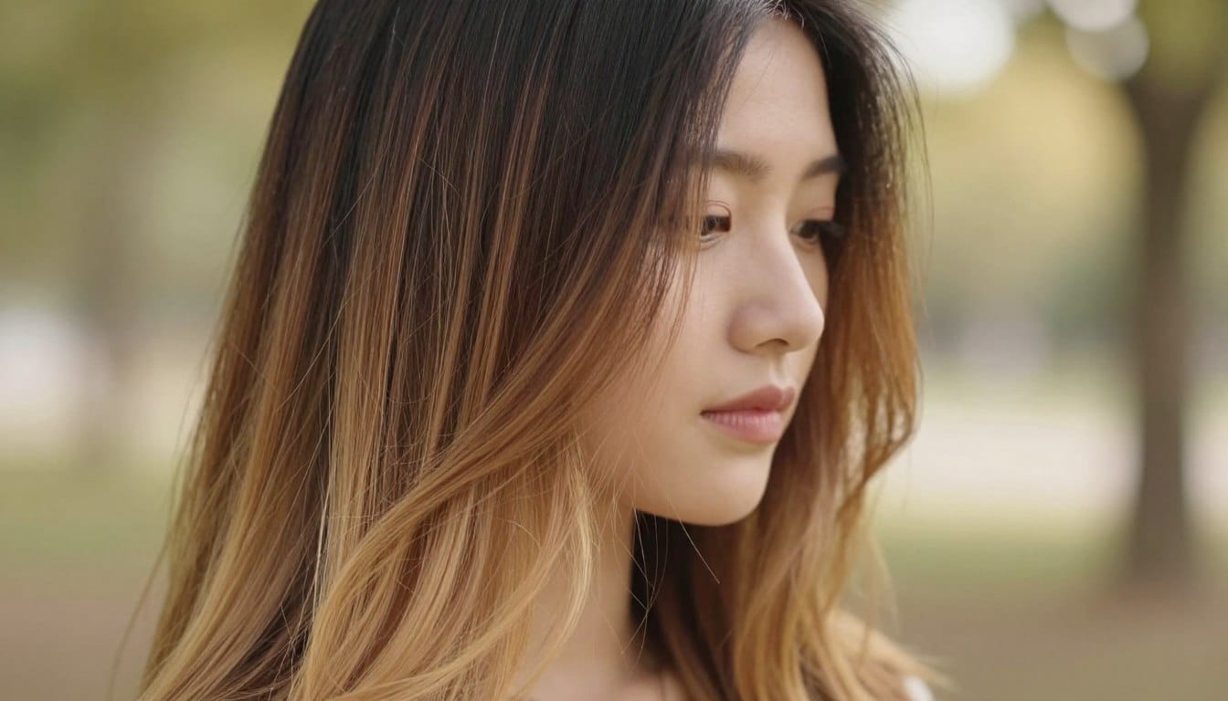 Haarfarben für eine natürliche Ombre Optik stufenloser Farbverlauf