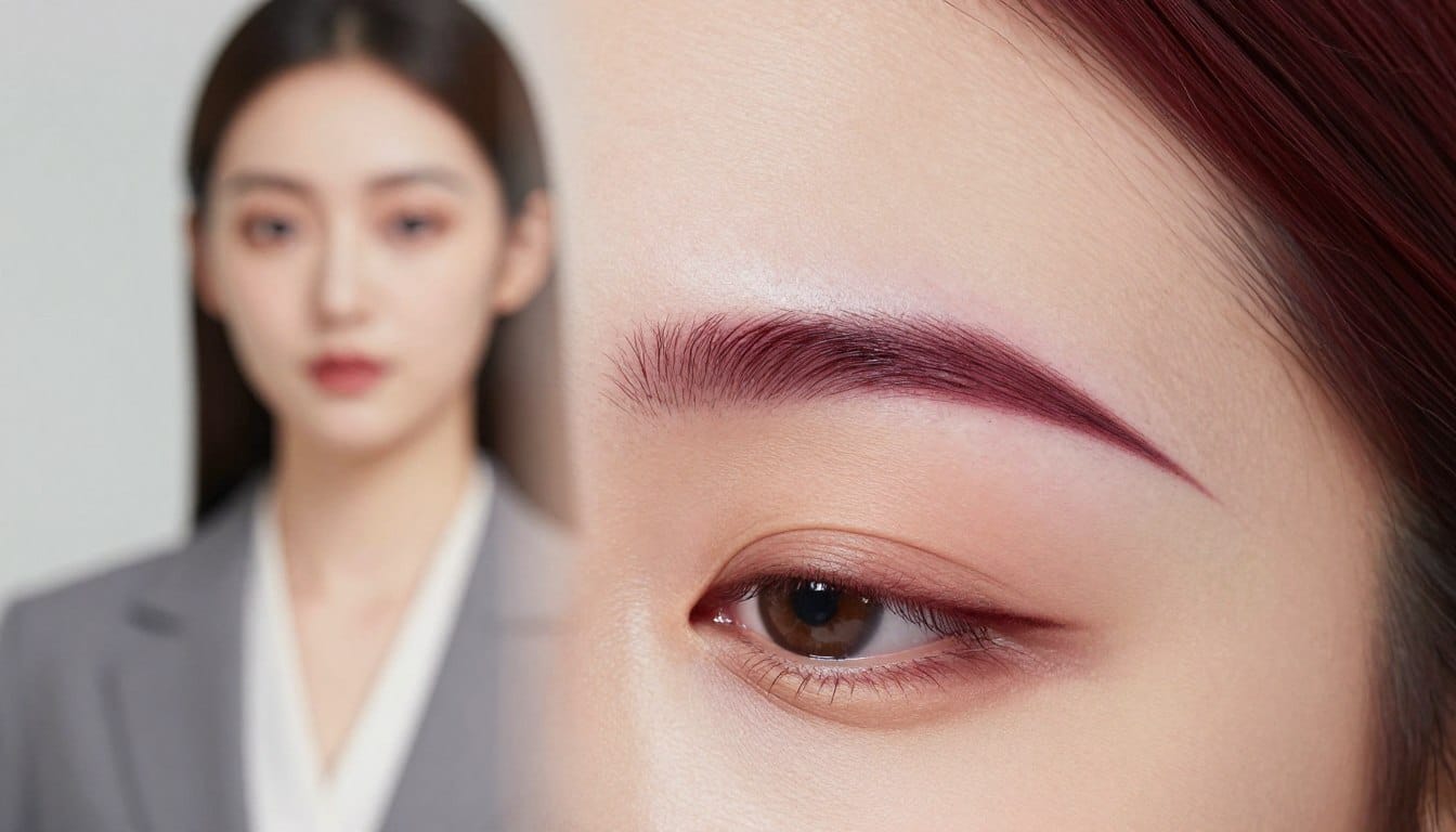 augenbrauenfarbe burgunderrot