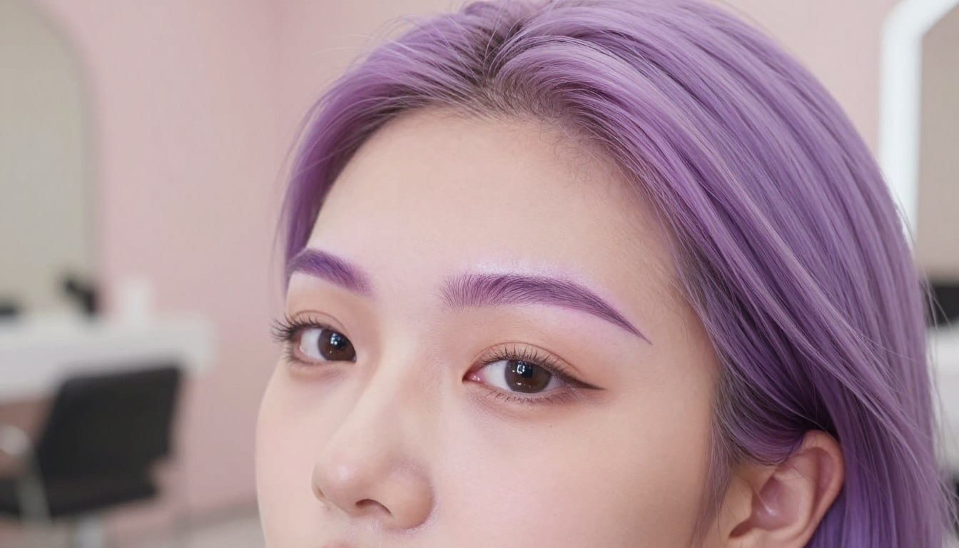 augenbrauenfarbe lila