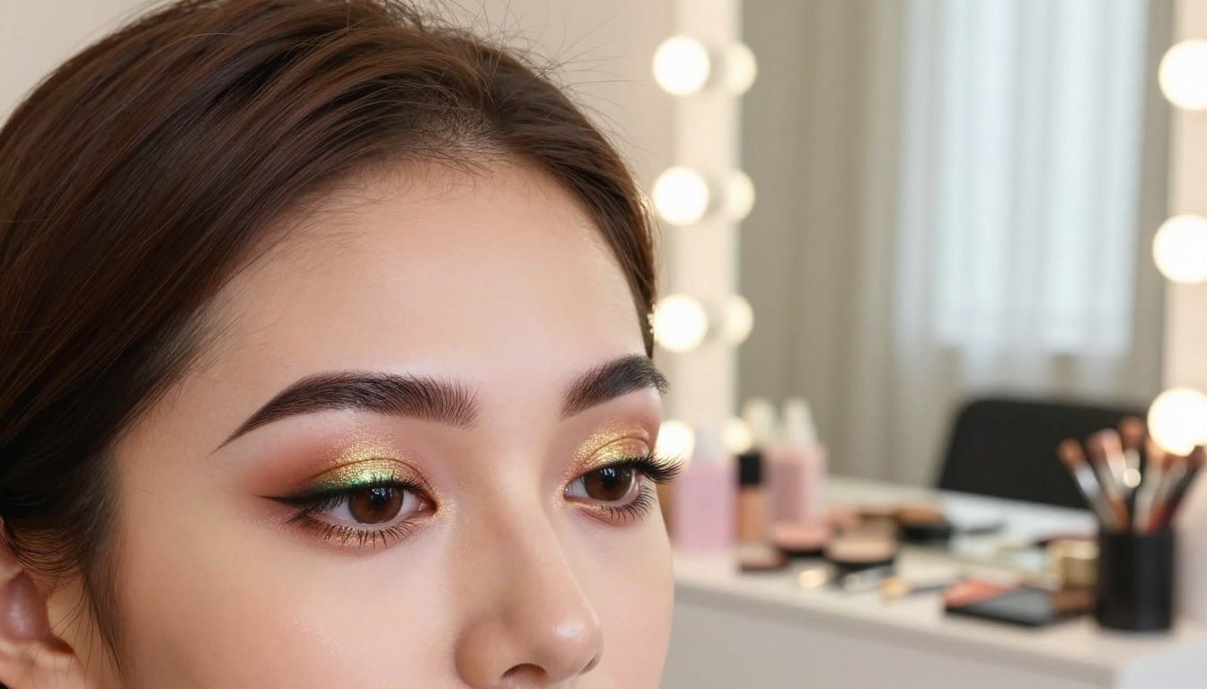 augenbrauenfarbe schimmernd