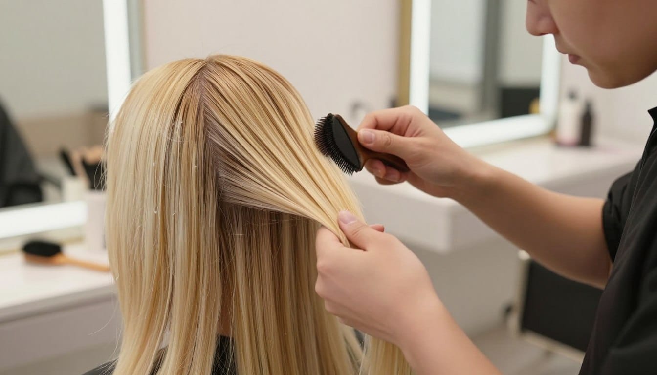 blondierung fuer glattes haar