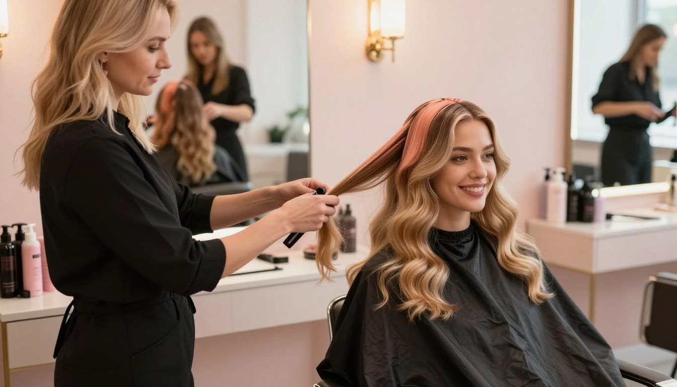 blondierung mit pfirsich