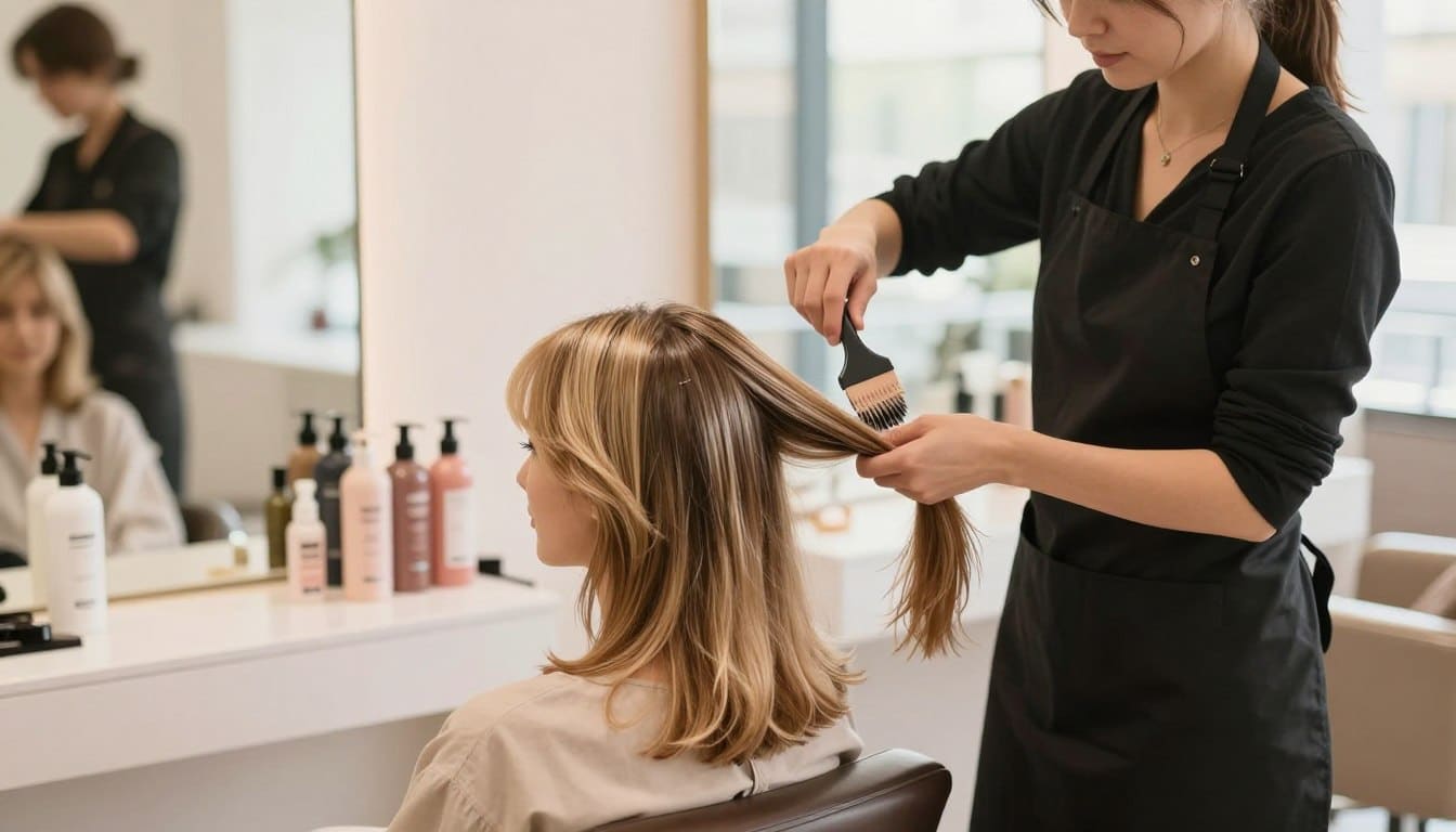 blondierung mit sanftem aufhellen