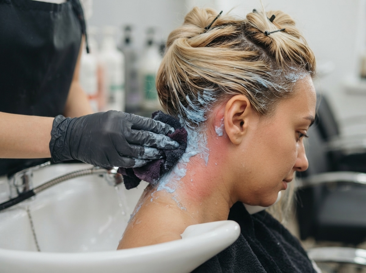 Blondierung mit Kontakt zur Haut