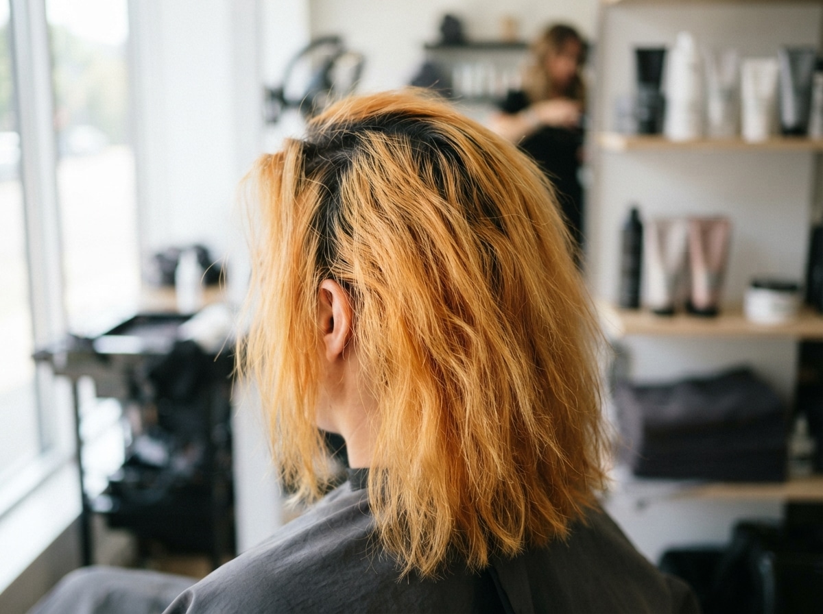 Blondierung orange geworden