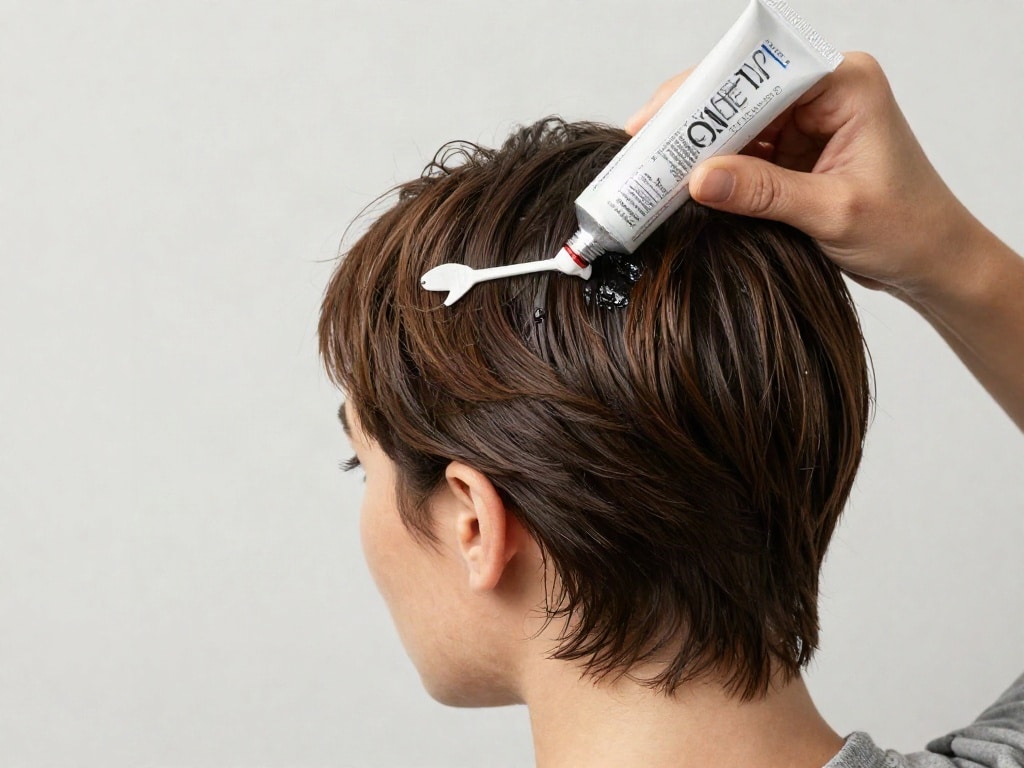 Haarfarbe auf kurzen Haaren dosieren