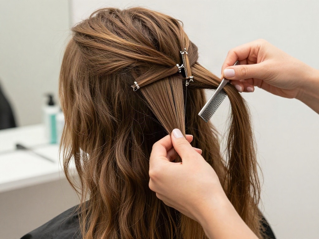 Haarfarbe auf sehr langen Haaren