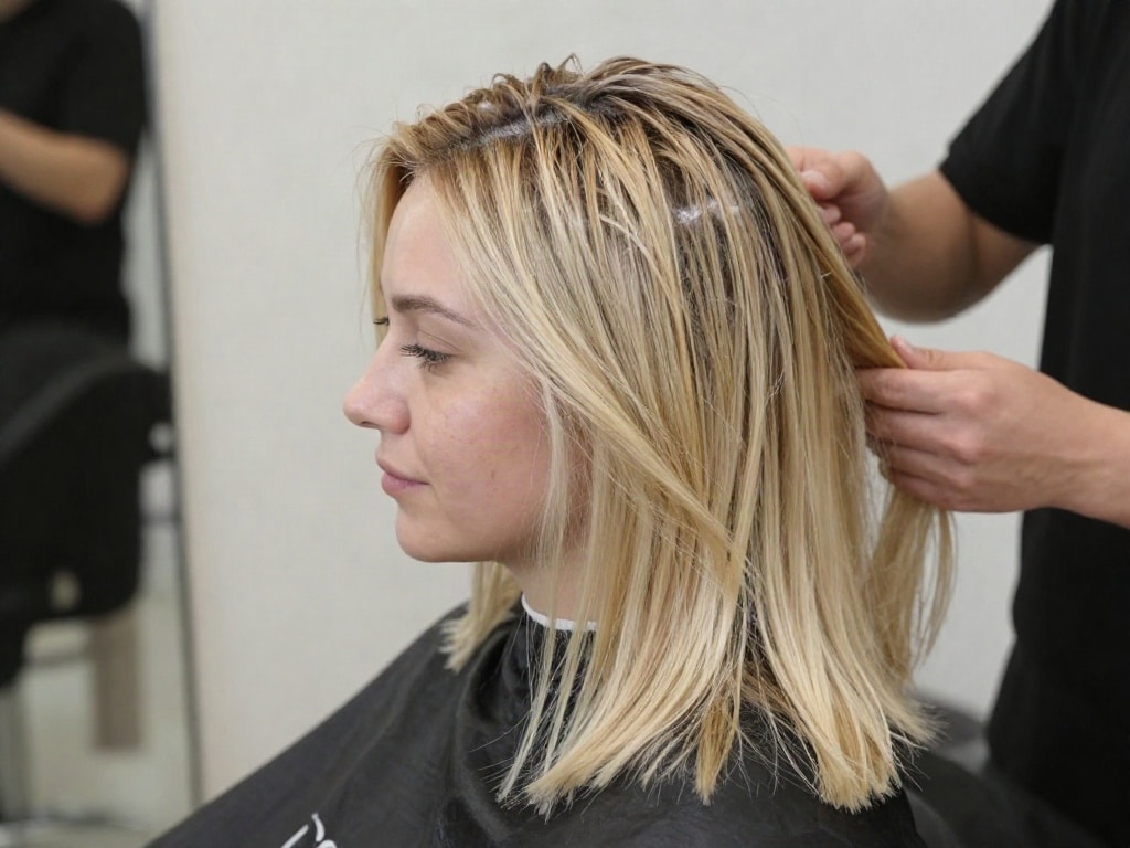 Blondierung nur am Ansatz