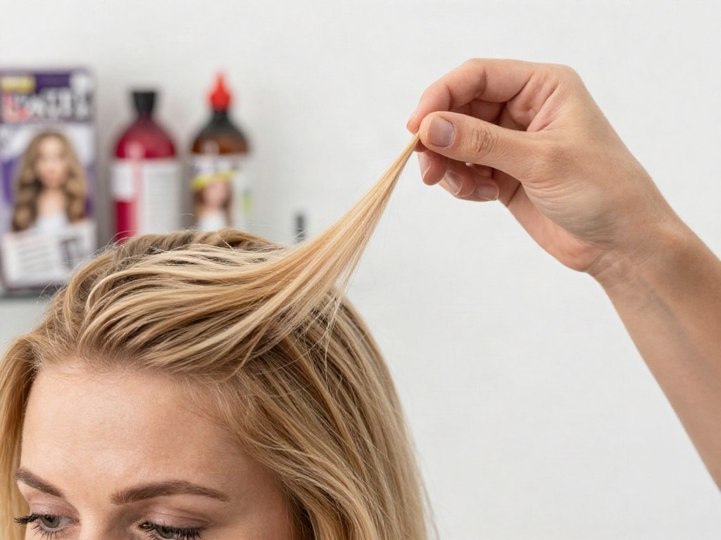 Blondierung Probesträhne